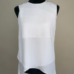 BCBG White Sleeveless Blouse